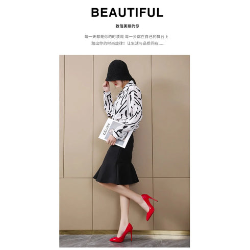 Elegant Plus Size Stiletto Pumps for Women - Pointed Toe Party Shoes